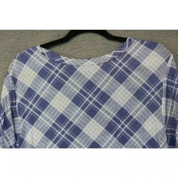 Honeydew Blue Plaid Pajama Set - Women's M - Soft Rayon & Spandex Blend - Picture 8 of 12